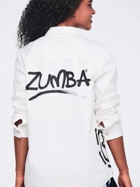 Zumba Fitness White Button-